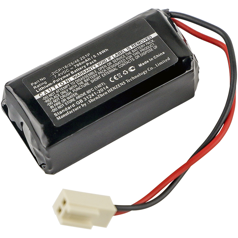Synergy Digital Emergency Lighting Battery, Compatible with Neptolux 175-8070, 2ICP/16/25/46 2S1P Emergency Lighting Battery (7.4V, Li-Pol, 700mAh)