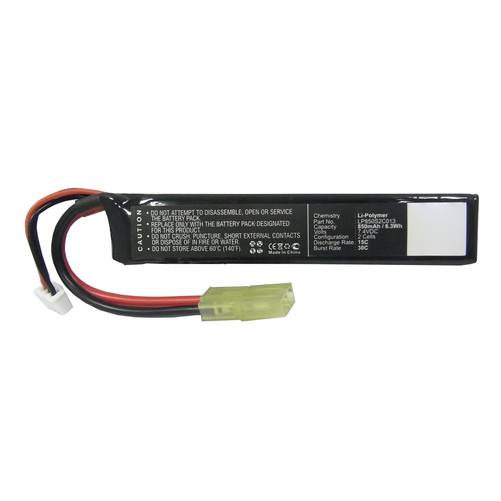 Synergy Digital Airsoft Battery, Compatible with Airsoft Guns LP850S2C013 Airsoft Battery (Li-Pol, 7.4V, 850mAh)