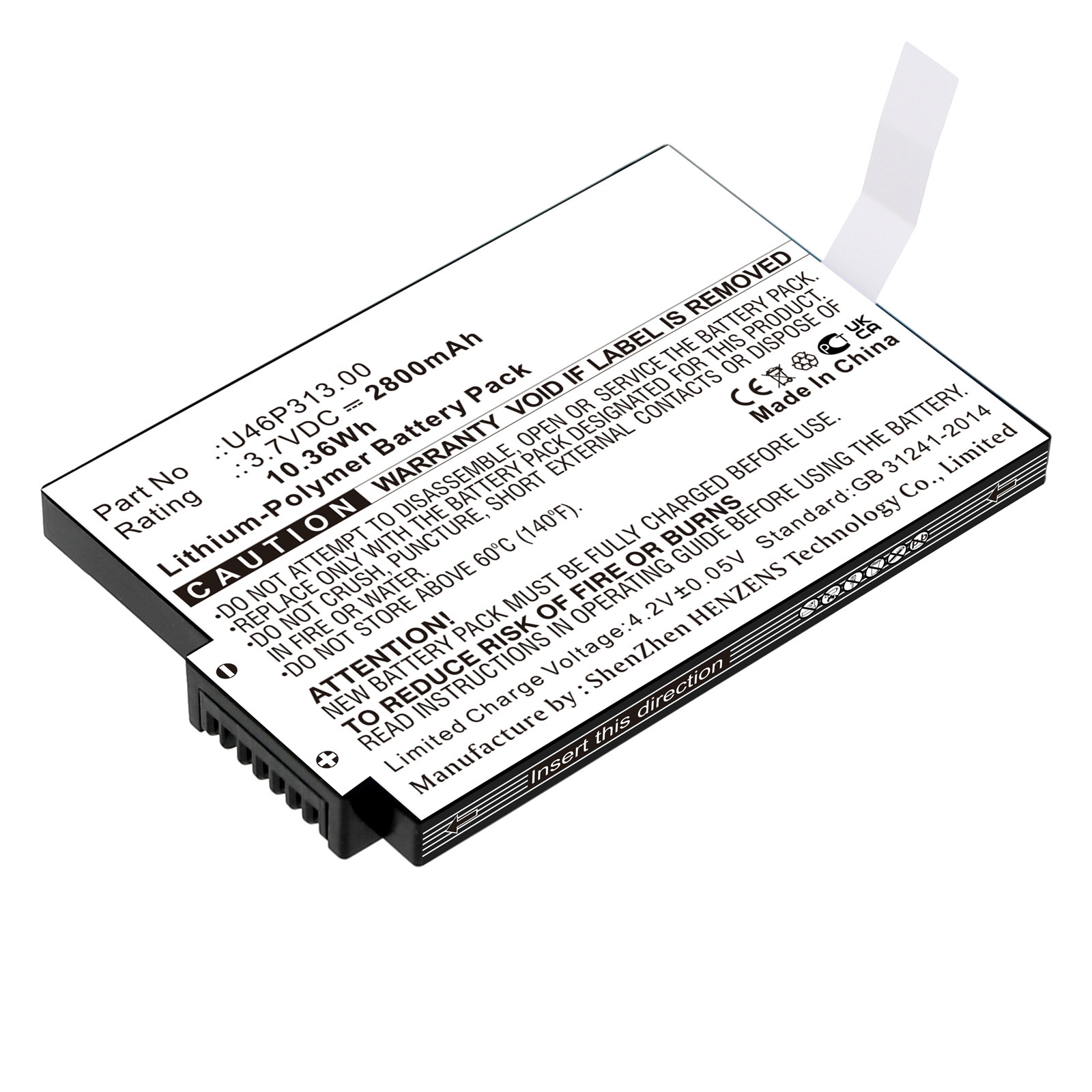 Synergy Digital Alarm System Battery, Compatible with Technicolor U46P313.00 Alarm System Battery (Li-Pol, 3.7V, 2800mAh)