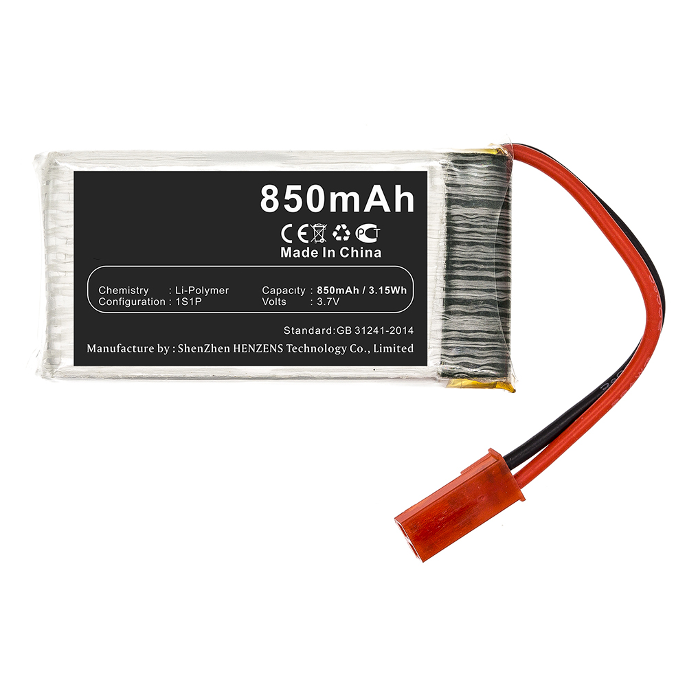 Synergy Digital Quadcopter Drone Battery, Compatible with SYMA X54HC Quadcopter Drone Battery (Li-Pol, 3.7V, 850mAh)