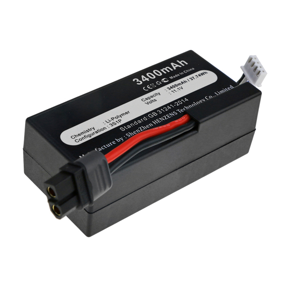 Synergy Digital Quadcopter Drone Battery, Compatible with PF070250 Quadcopter Drone Battery (11.1V, Li-Pol, 3400mAh)