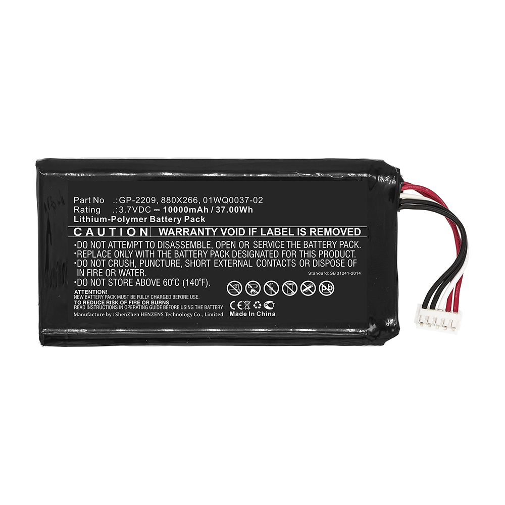 Synergy Digital Equipment Battery, Compatible with EXFO GP-2209 Equipment Battery (Li-Pol, 3.7V, 10000mAh)