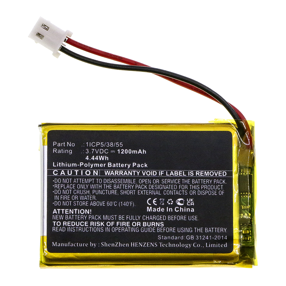 Synergy Digital Baby Monitor Battery, Compatible with NUK 1ICP5/38/55 Baby Monitor Battery (Li-Pol, 3.7V, 1200mAh)