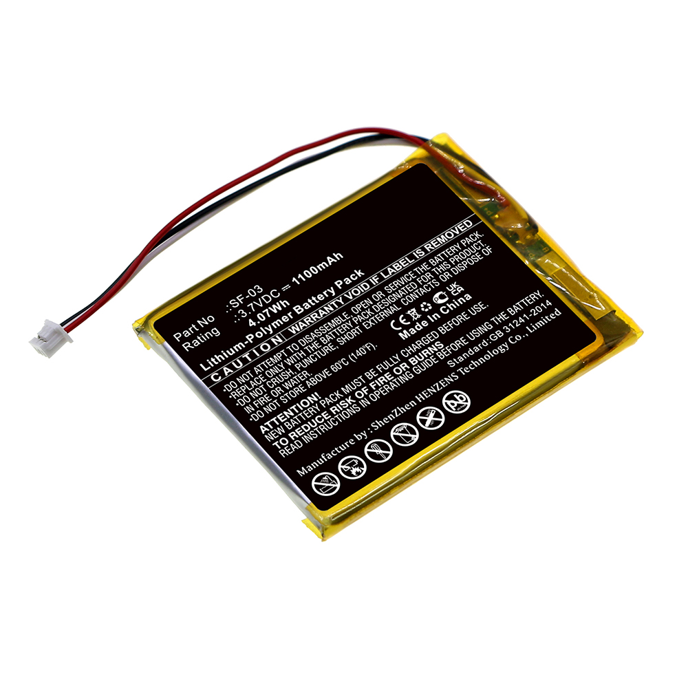 Synergy Digital DAB Digital Battery, Compatible with Sony SF-03 DAB Digital Battery (Li-pol, 3.7V, 1100mAh)