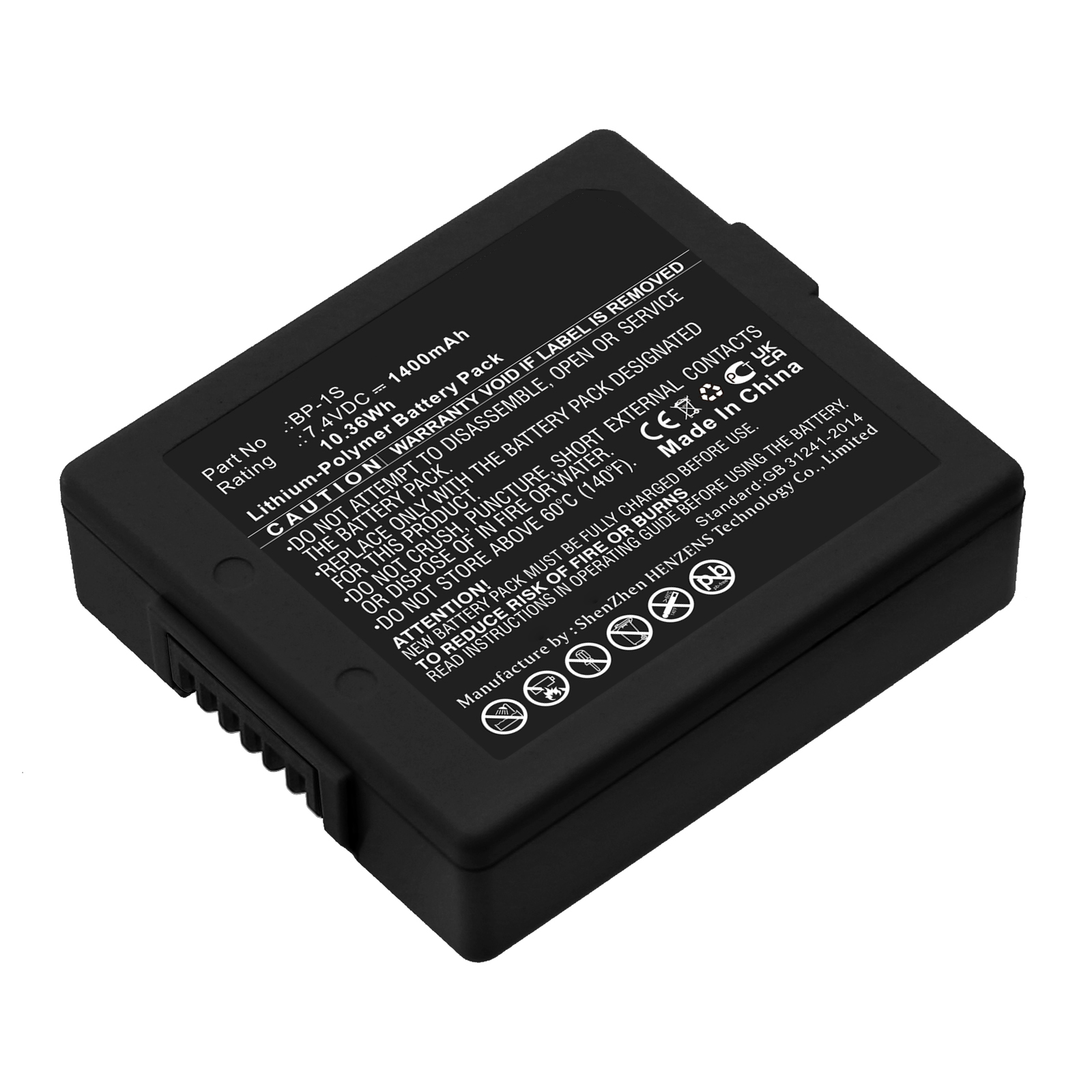 Synergy Digital Equipment Battery, Compatible with Stonex BP-1S Equipment Battery (Li-Pol, 7.4V, 1400mAh)