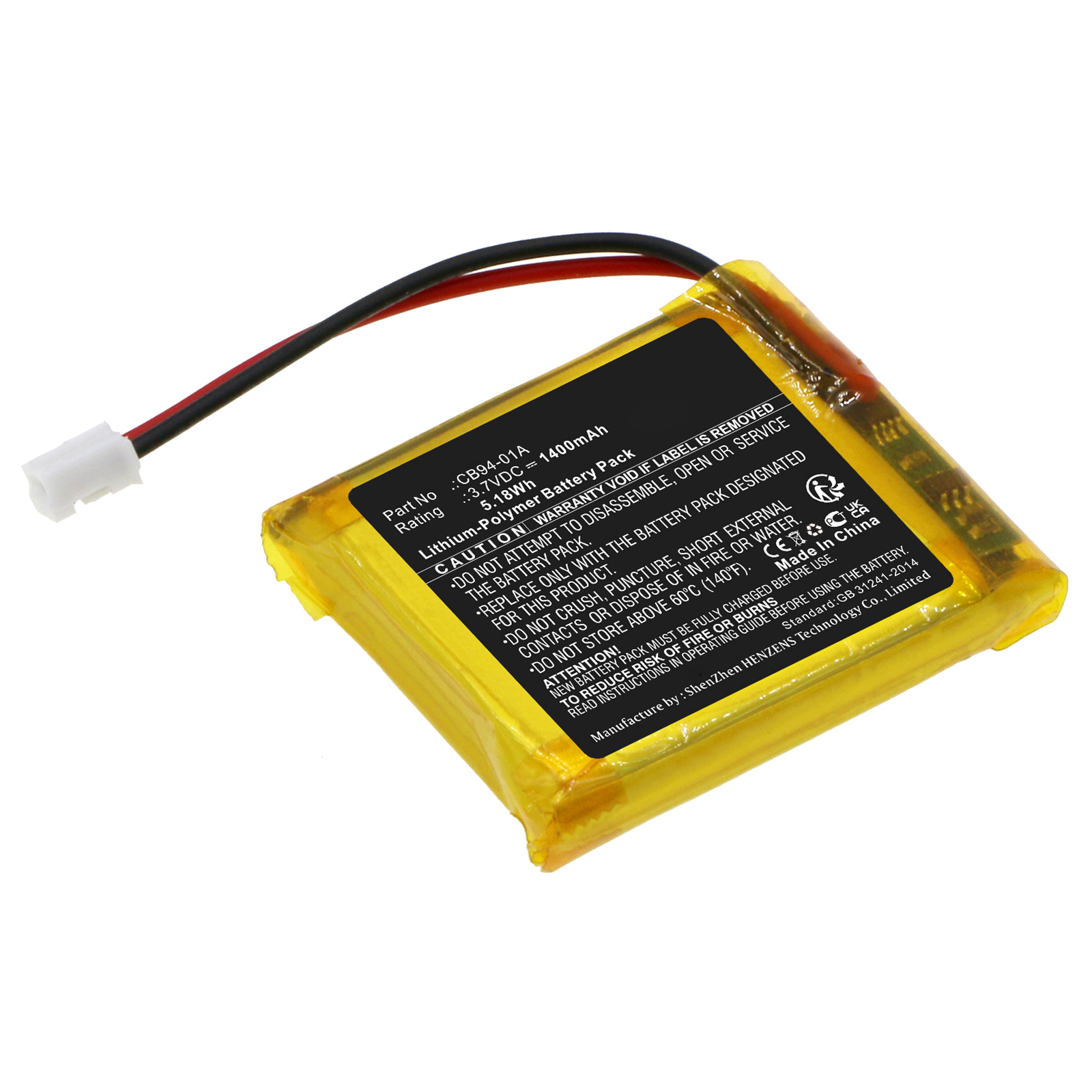 Synergy Digital Baby Monitor Battery, Compatible with Motorola CB94-01A Baby Monitor Battery (Li-Pol, 3.7V, 1400mAh)