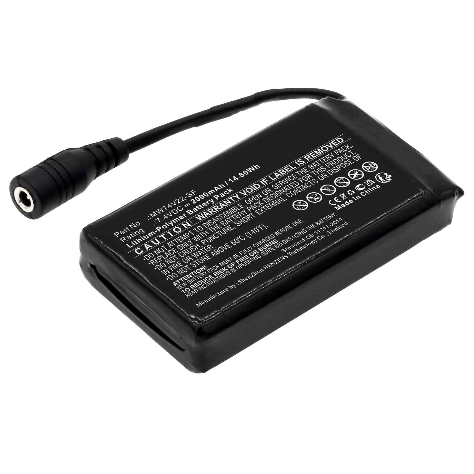 Synergy Digital Mobile Warming Battery, Compatible with Mobile Warming MW74V22-SF Mobile Warming Battery (Li-Pol, 7.4V, 2000mAh)