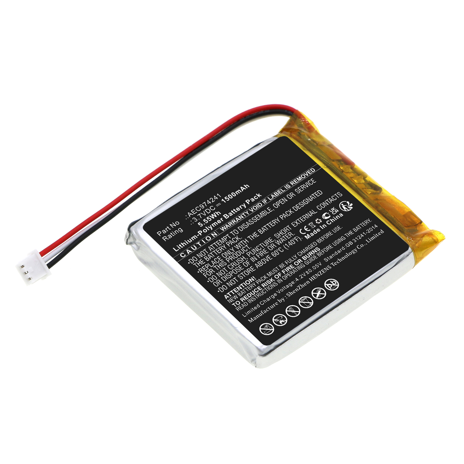 Synergy Digital Projector Battery, Compatible with Philips AEC974241 Projector Battery (Li-Pol, 3.7V, 1500mAh)