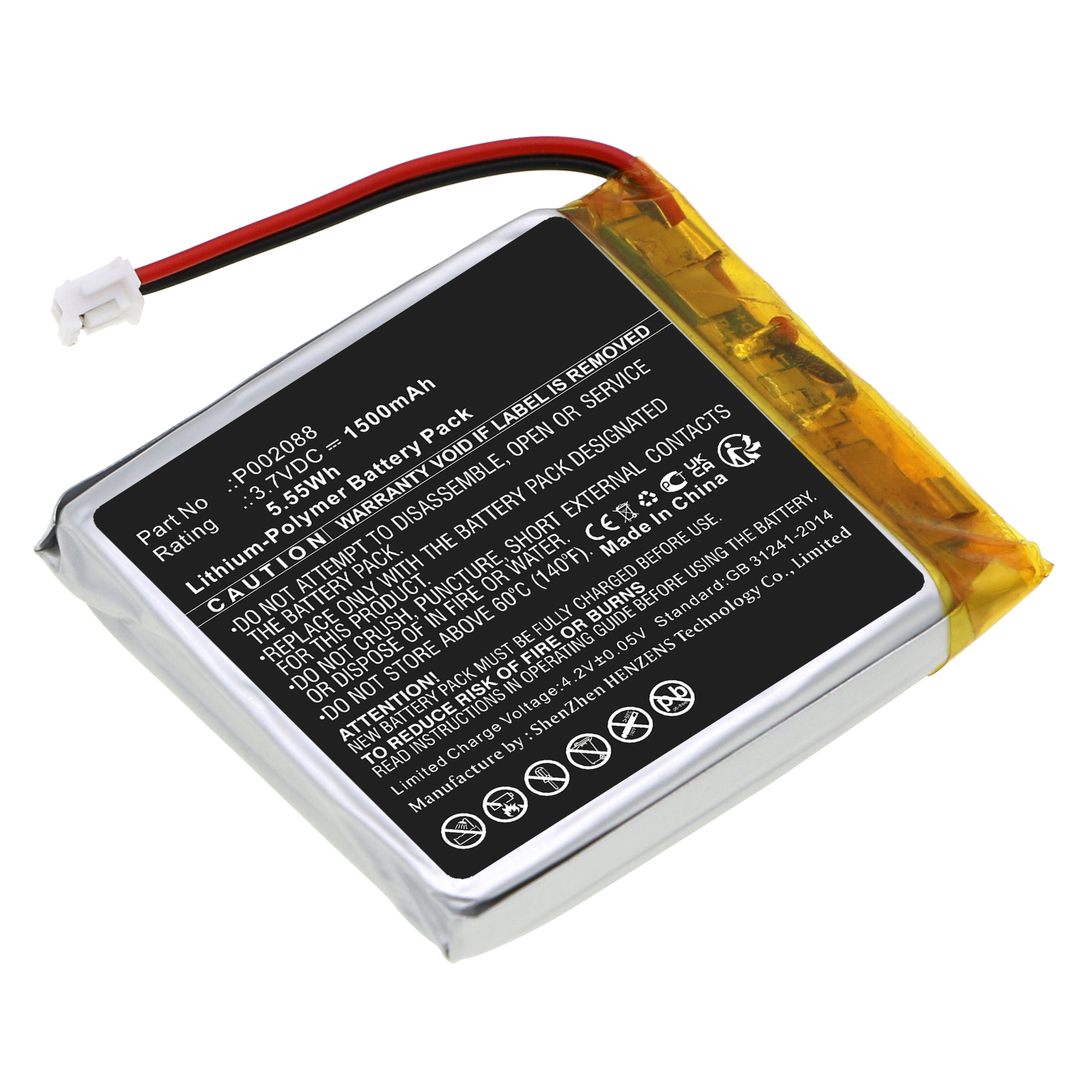Synergy Digital Baby Monitor Battery, Compatible with Alecto P002088 Baby Monitor Battery (Li-Pol, 3.7V, 1500mAh)