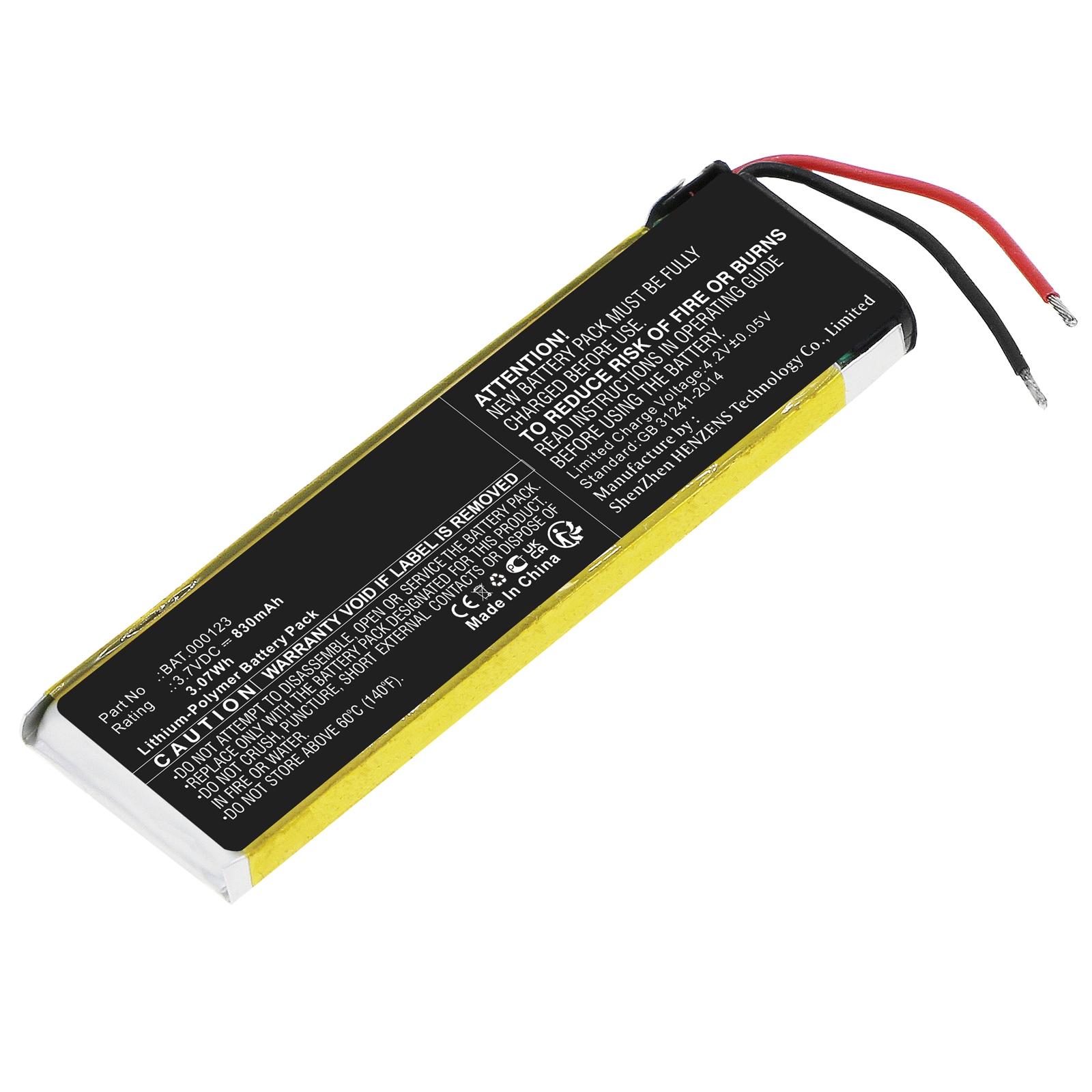 Synergy Digital E-cigarette Battery, Compatible with Philip Morris BAT.000123 E-cigarette Battery (Li-Pol, 3.7V, 830mAh)