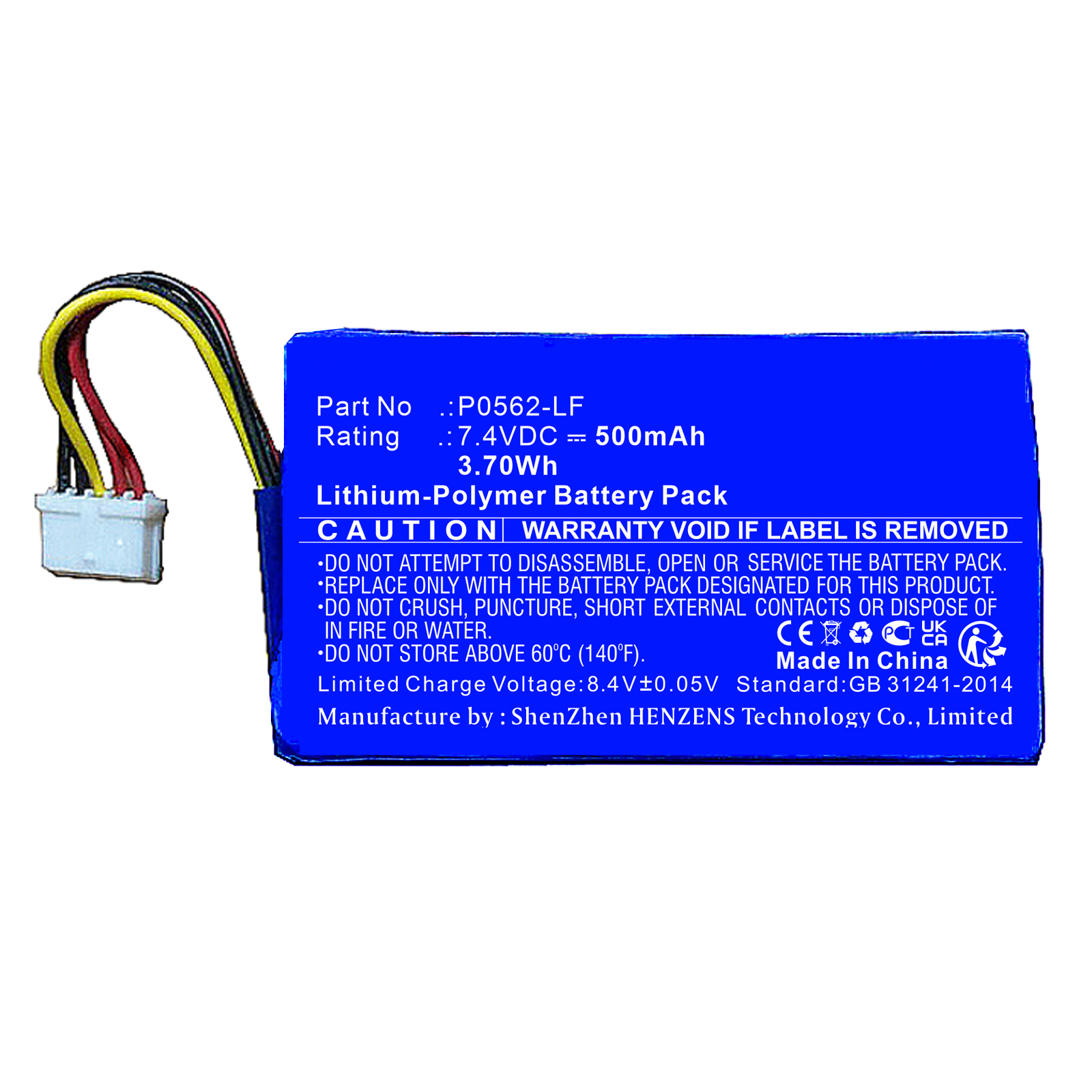 Synergy Digital Printer Battery, Compatible with HP P0562-LF Printer Battery (Li-Pol, 7.4V, 500mAh)