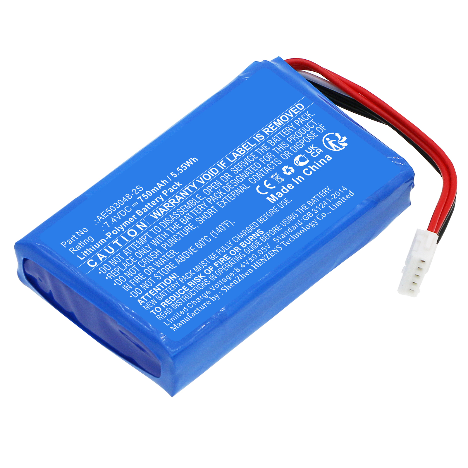Synergy Digital Printer Battery, Compatible with Polaroid AE503048-2S Printer Battery (Li-Pol, 7.4V, 750mAh)