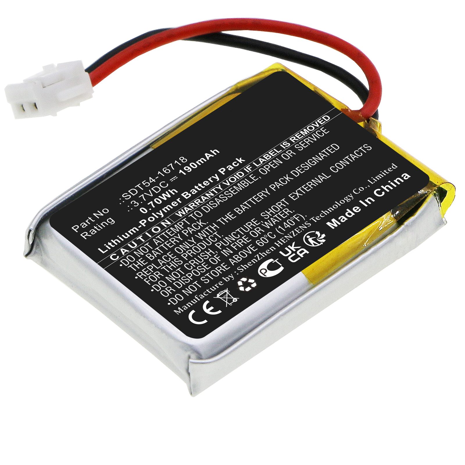Synergy Digital Communication Battery, Compatible with Sportdog SDT54-16718 Communication Battery (Li-Pol, 3.7V, 190mAh)
