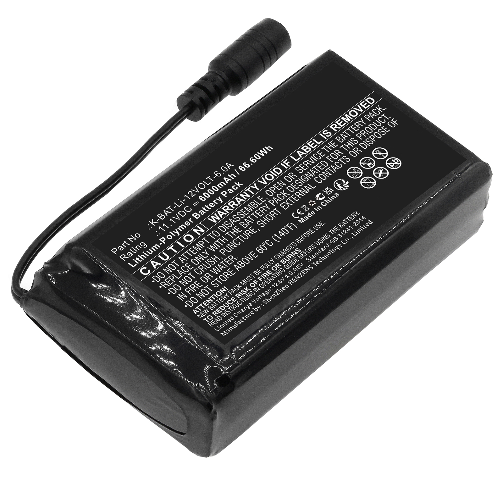 Synergy Digital Mobile Warming Battery, Compatible with Macna K-BAT-Li-12VOLT-6.0A Mobile Warming Battery (Li-Pol, 11.1V, 6000mAh)