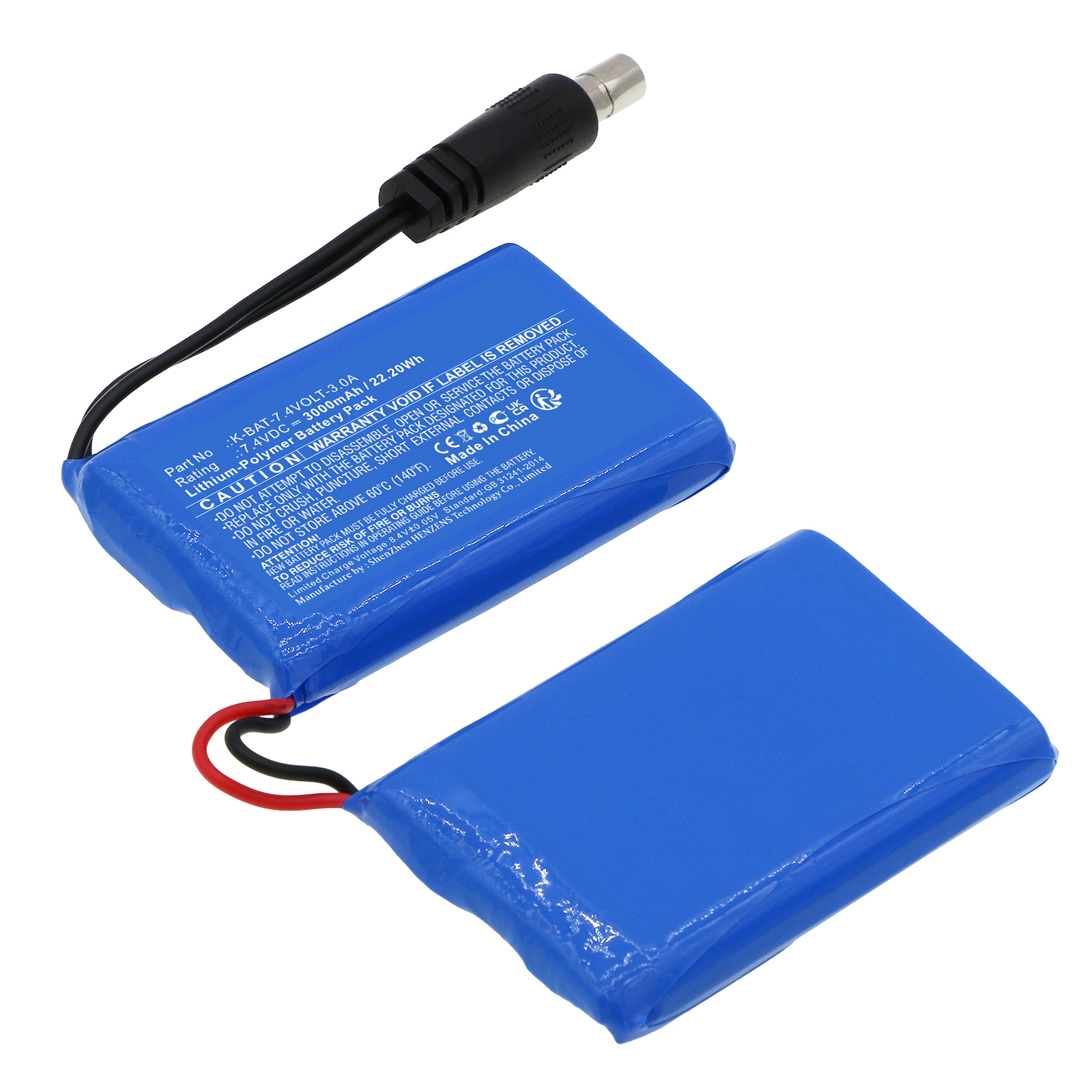 Synergy Digital Mobile Warming Battery, Compatible with Macna K-BAT-7.4VOLT-3.0A Mobile Warming Battery (Li-Pol, 7.4V, 3000mAh)