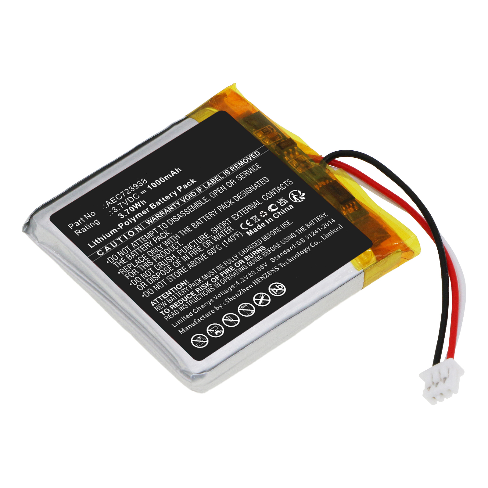 Synergy Digital Audio Battery, Compatible with Bang & Olufsen AEC723938 Audio Battery (Li-Pol, 3.7V, 1000mAh)