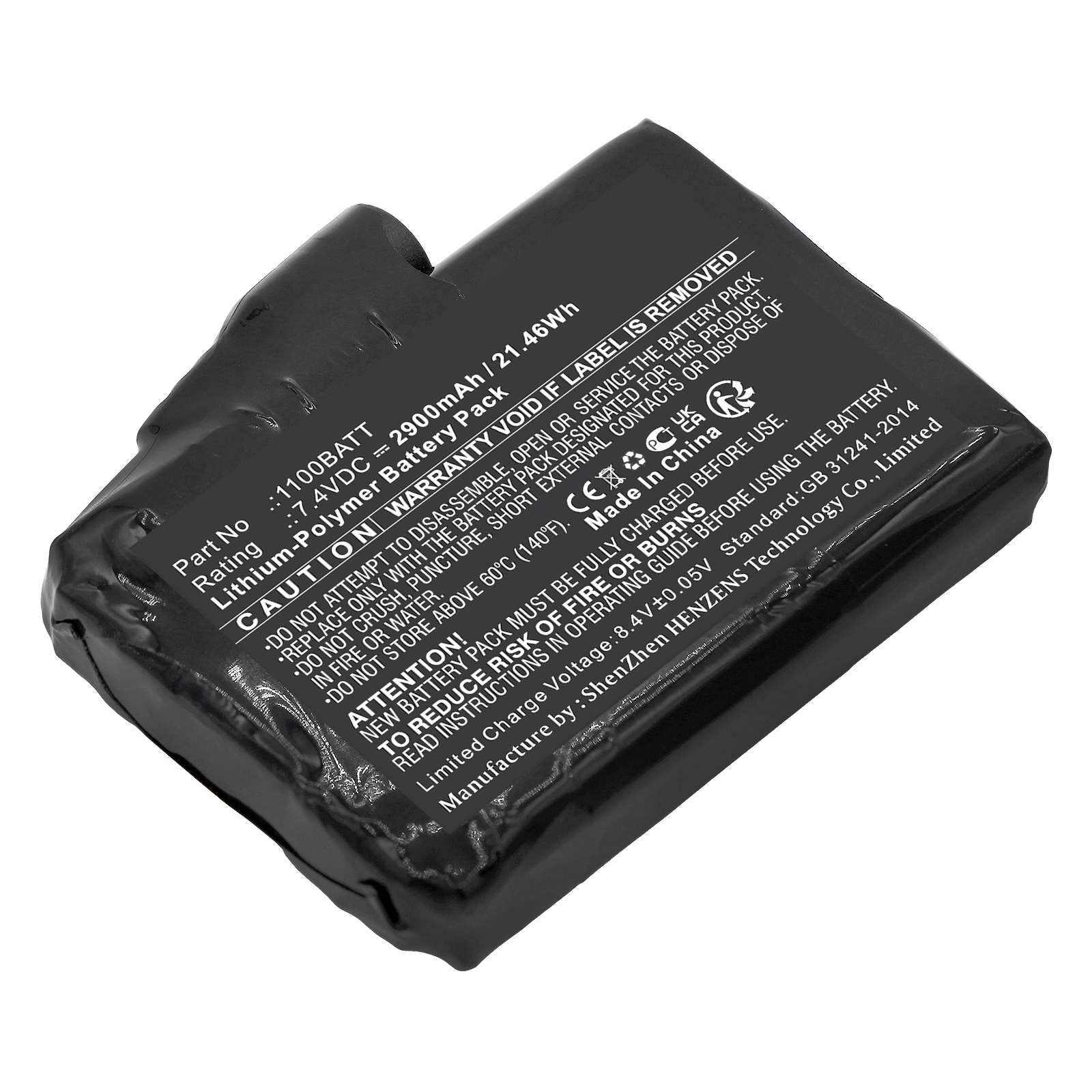 Synergy Digital Mobile Warming Battery, Compatible with Clover 1100BATT Mobile Warming Battery (Li-Pol, 7.4V, 2900mAh)