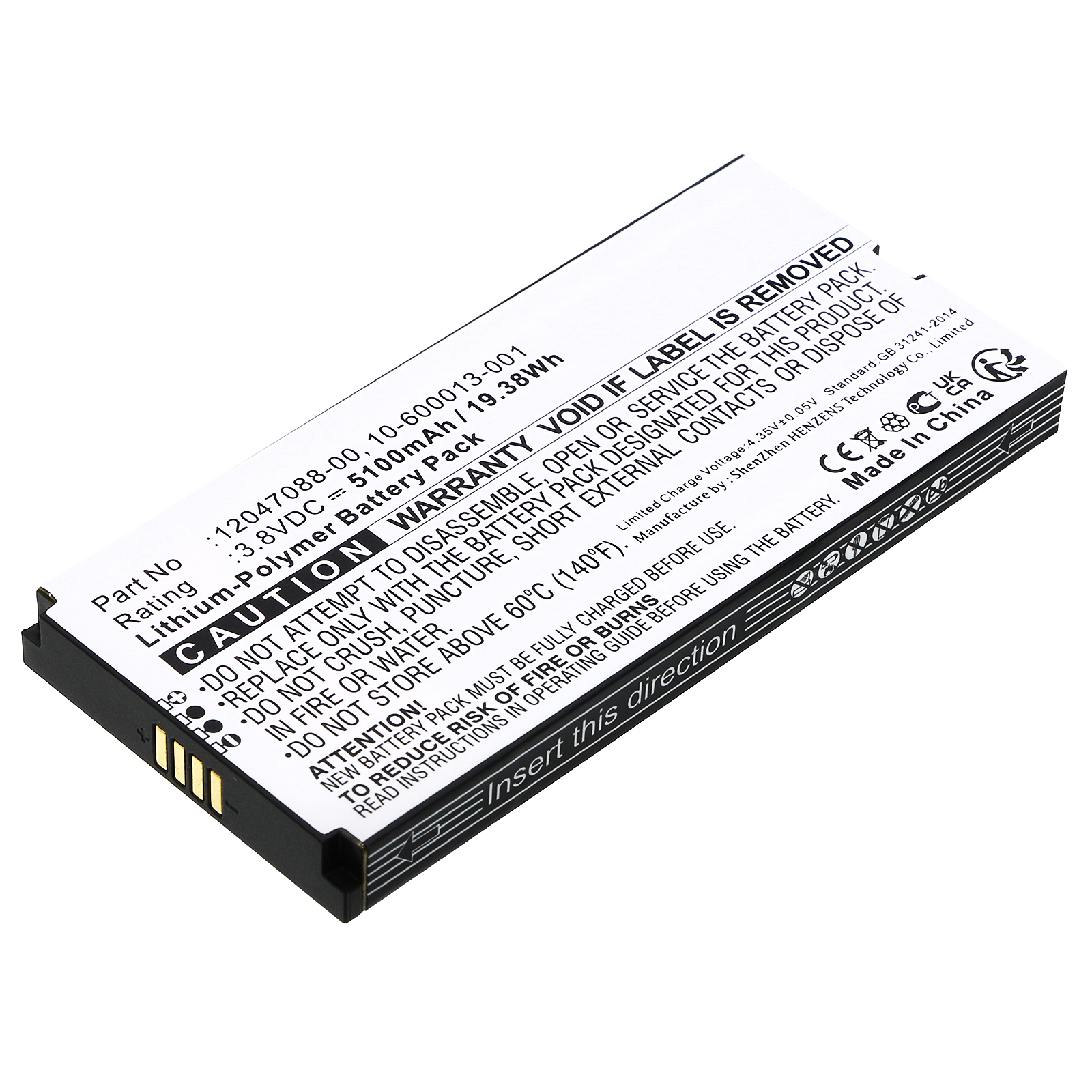 Synergy Digital Alarm System Battery, Compatible with Vivint 10-600013-001 Alarm System Battery (Li-Pol, 3.8V, 5100mAh)