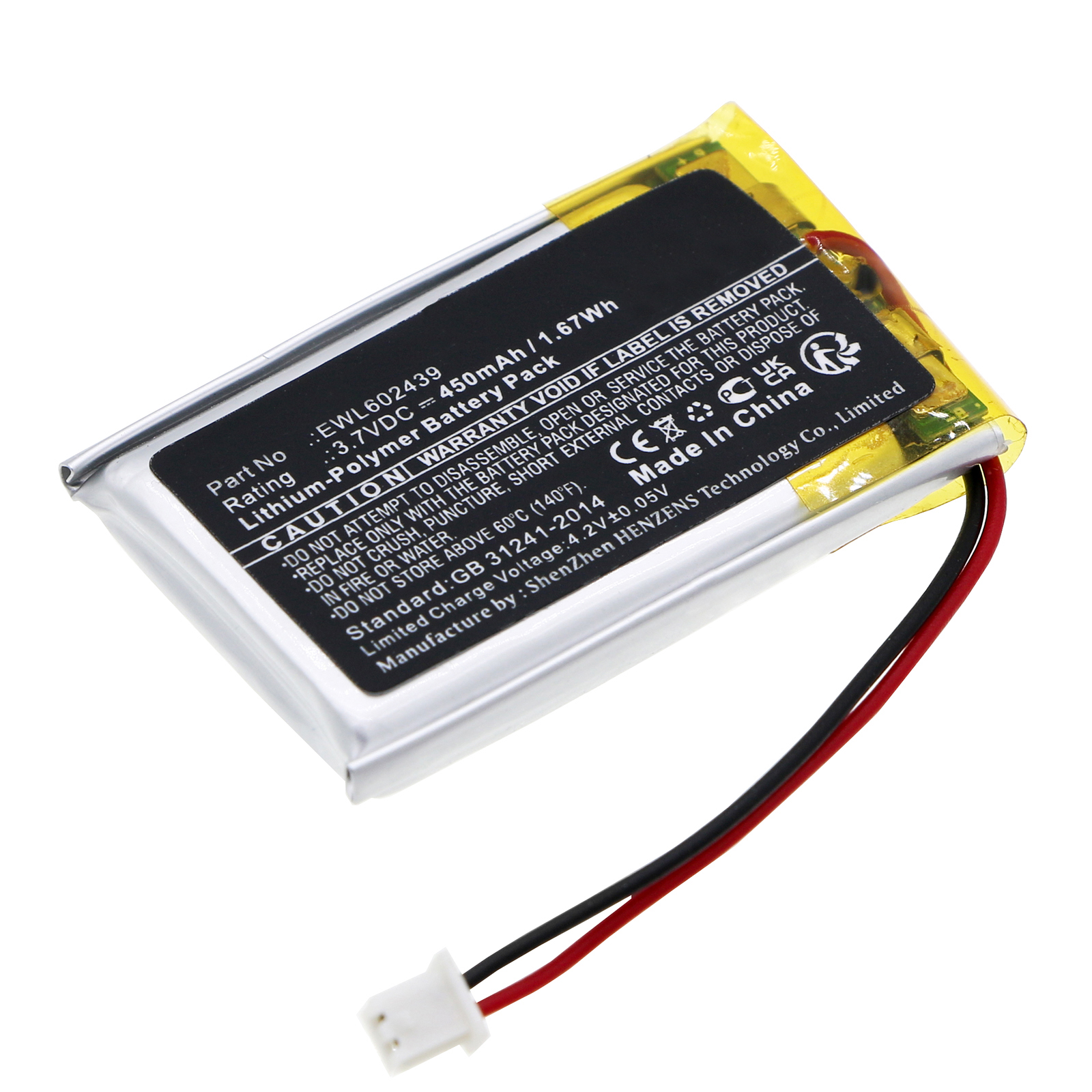 Synergy Digital Water Gun Battery, Compatible with Virtue EWL602439 Water Gun Battery (Li-Pol, 3.7V, 450mAh)