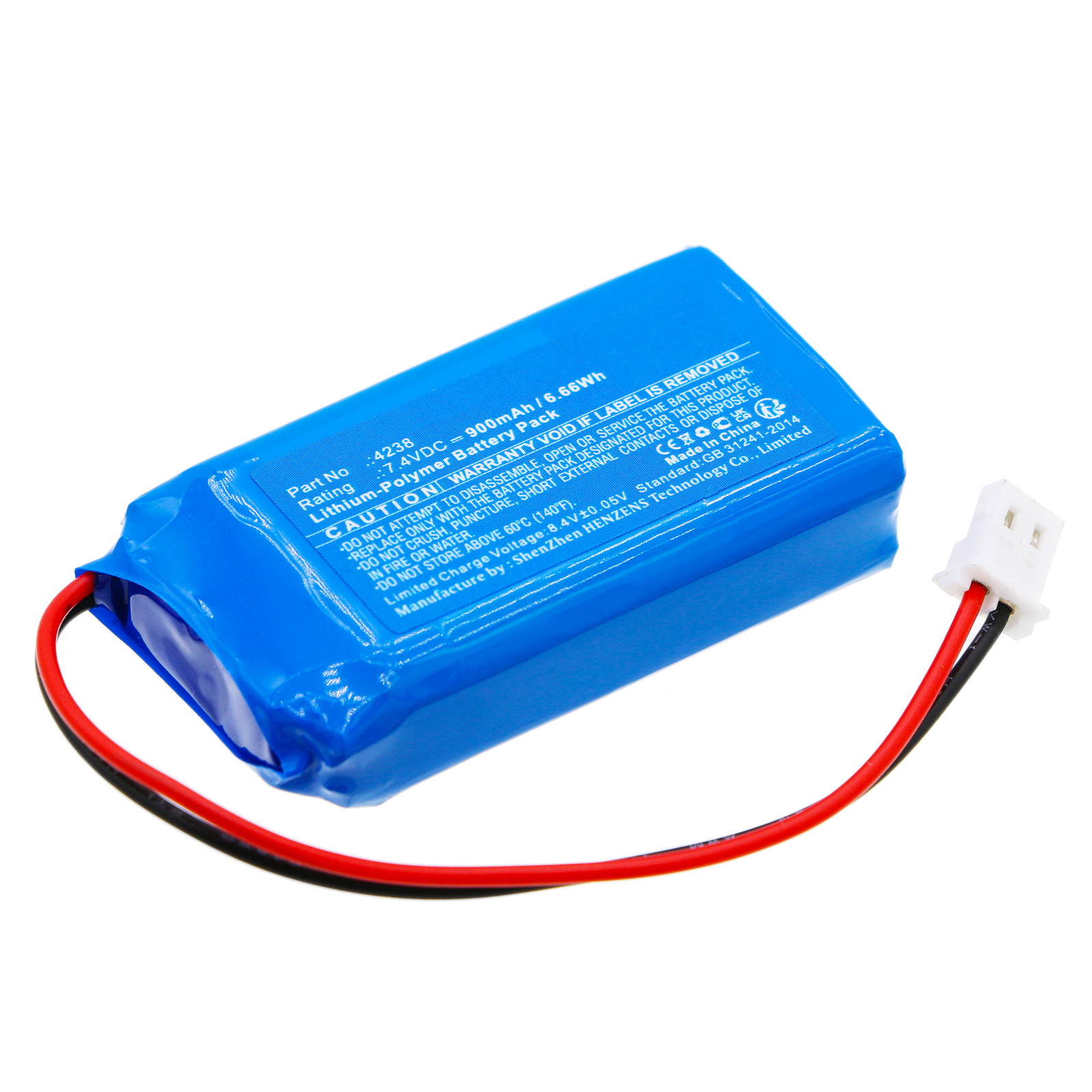 Synergy Digital Alarm System Battery, Compatible with Bticino 4238 Alarm System Battery (Li-Pol, 7.4V, 900mAh)
