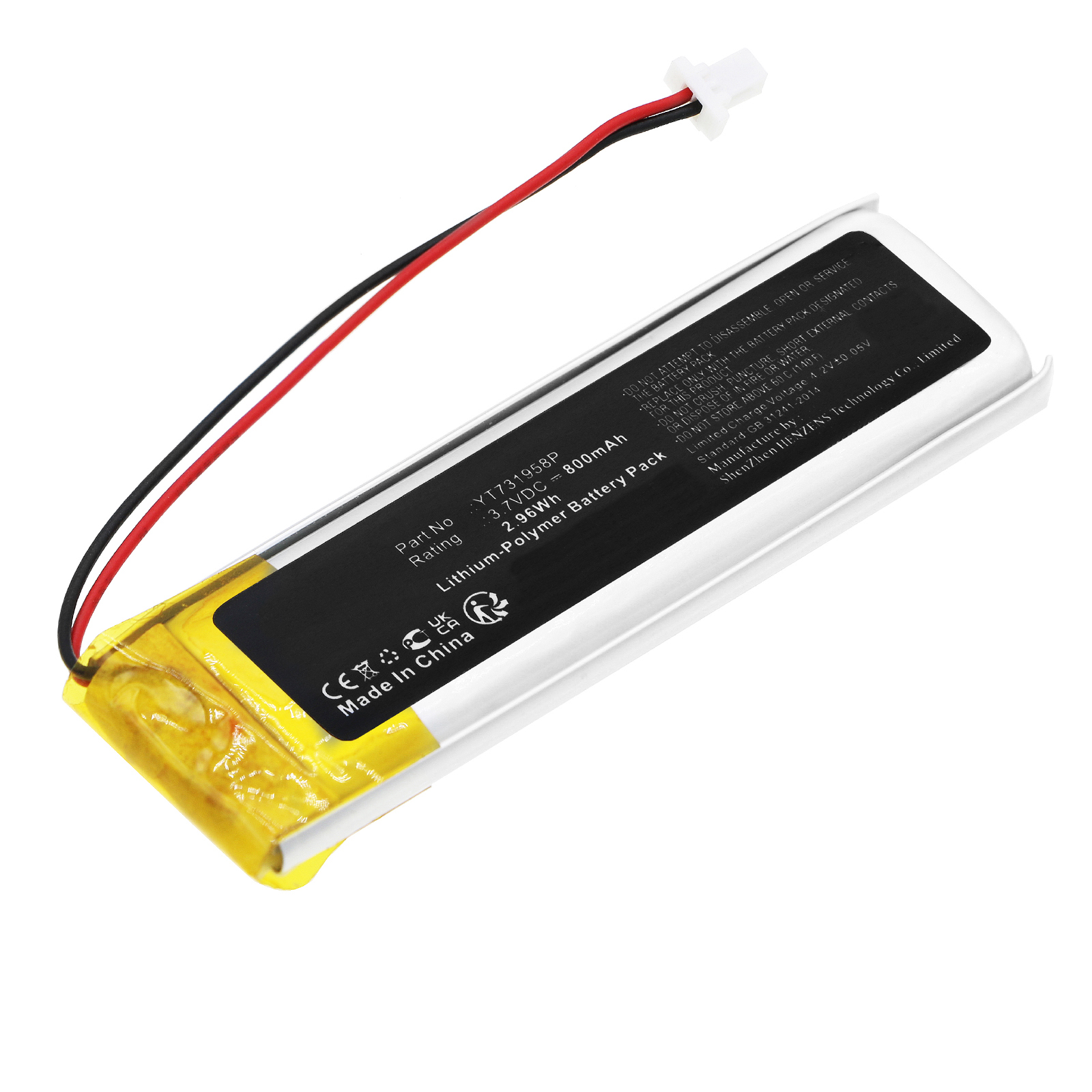 Synergy Digital DAB Digital Battery, Compatible with Sena YT731958P DAB Digital Battery (Li-Pol, 3.7V, 800mAh)
