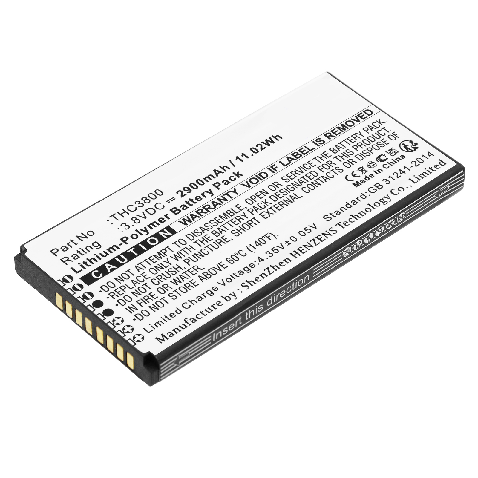Synergy Digital Satellite Phone Battery, Compatible with Thuraya THC3800 Satellite Phone Battery (Li-Pol, 3.8V, 2900mAh)