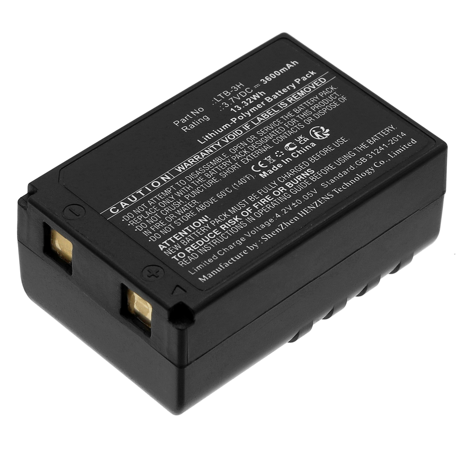 Synergy Digital Equipment Battery, Compatible with KDS LTB-3H Equipment Battery (Li-Pol, 3.7V, 3600mAh)