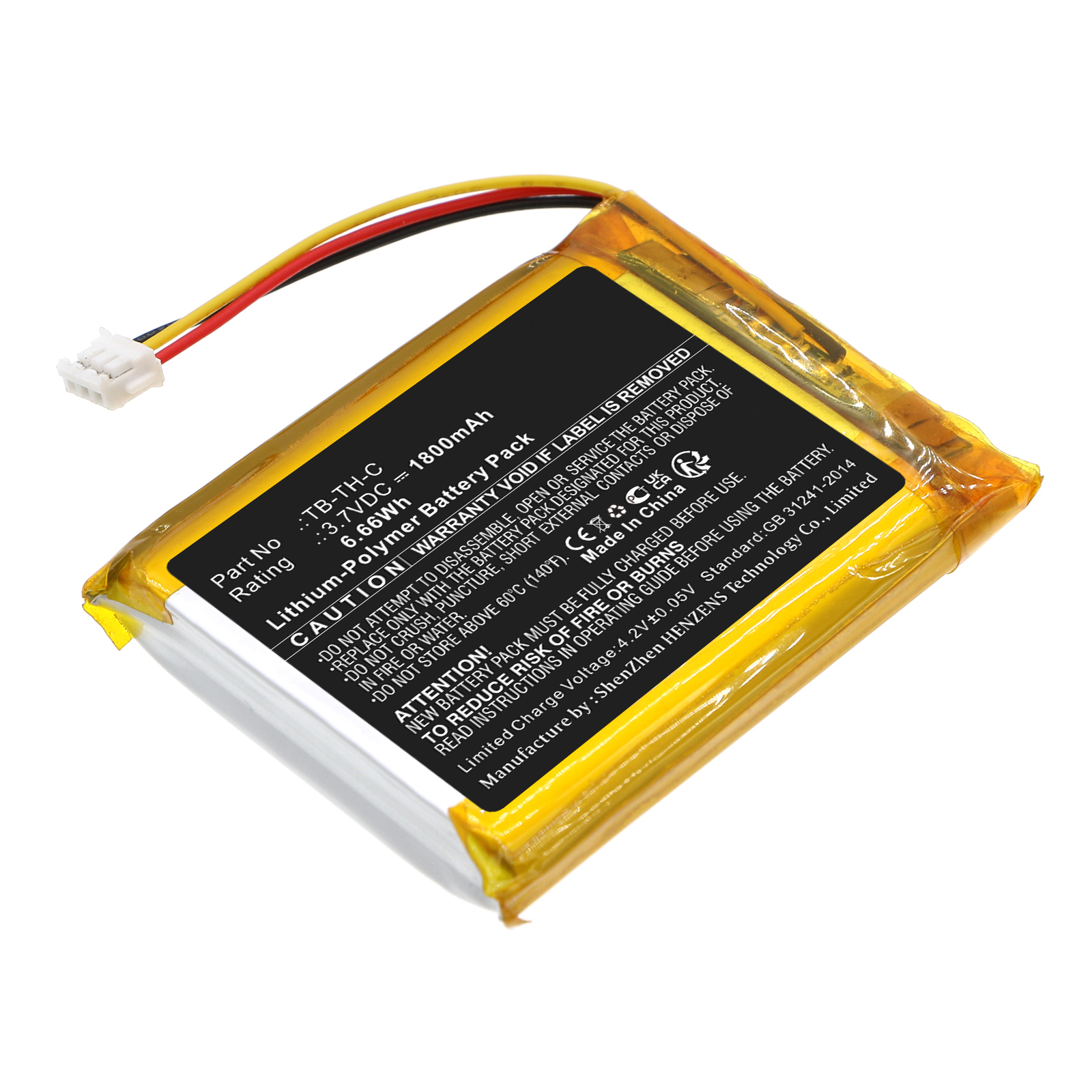 Synergy Digital Personal Care Battery, Compatible with Therabody TB-TH-C Personal Care Battery (Li-Pol, 3.7V, 1800mAh)