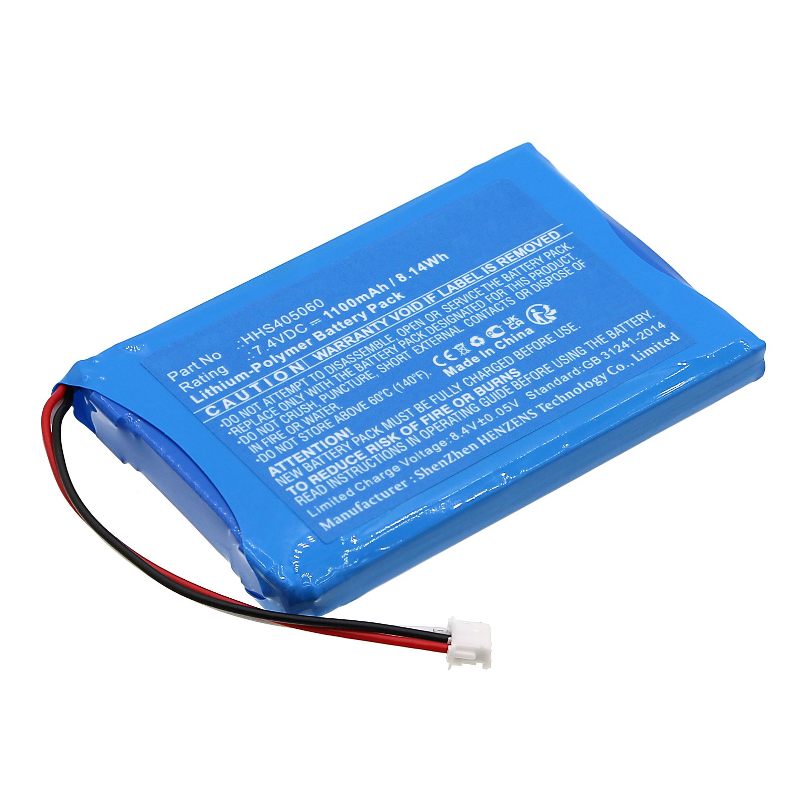 Synergy Digital Home Security Camera Battery, Compatible with Technaxx HHS405060 Home Security Camera Battery (Li-Pol, 7.4V, 1100mAh)