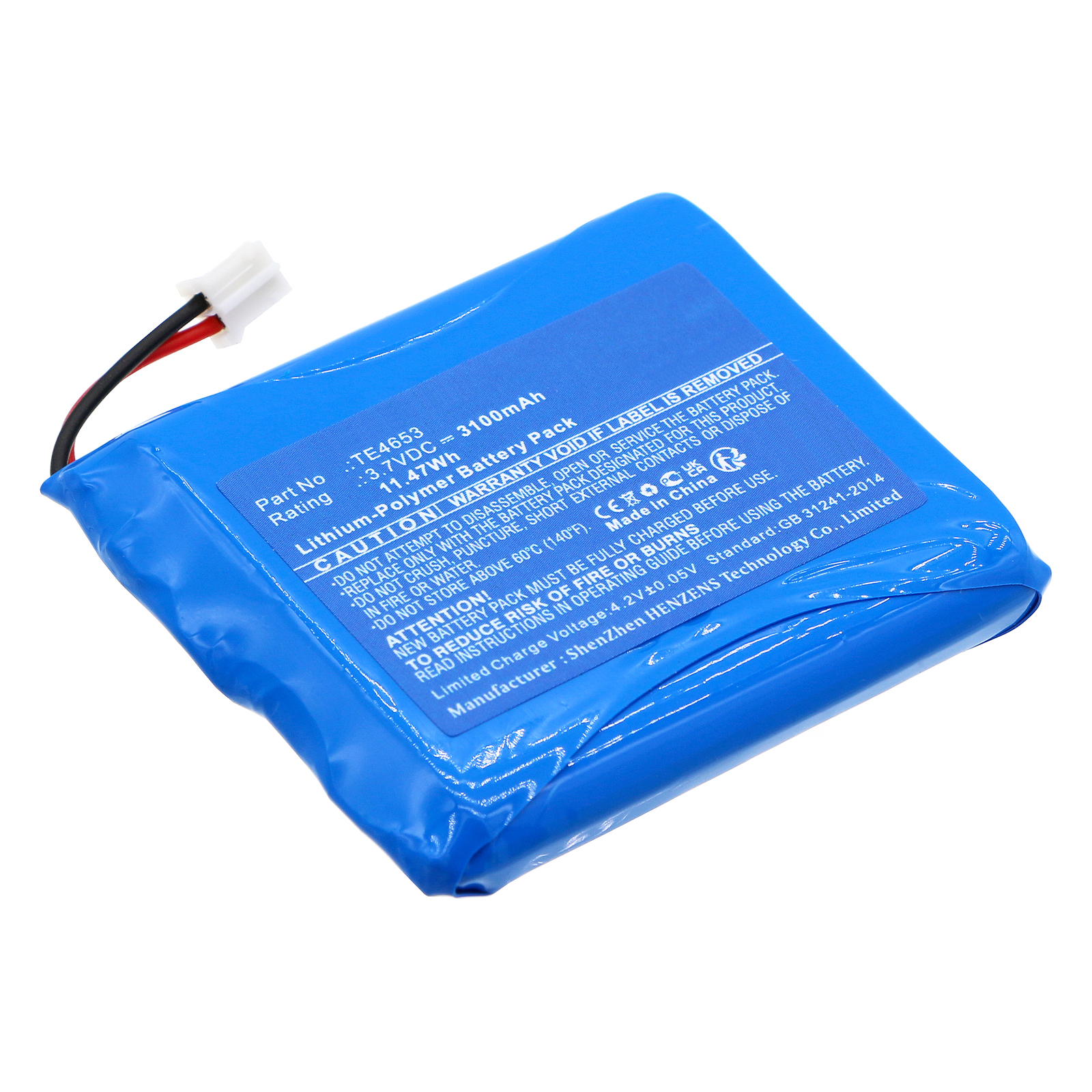 Synergy Digital Home Security Camera Battery, Compatible with Technaxx TE4653 Home Security Camera Battery (Li-Pol, 3.7V, 3100mAh)