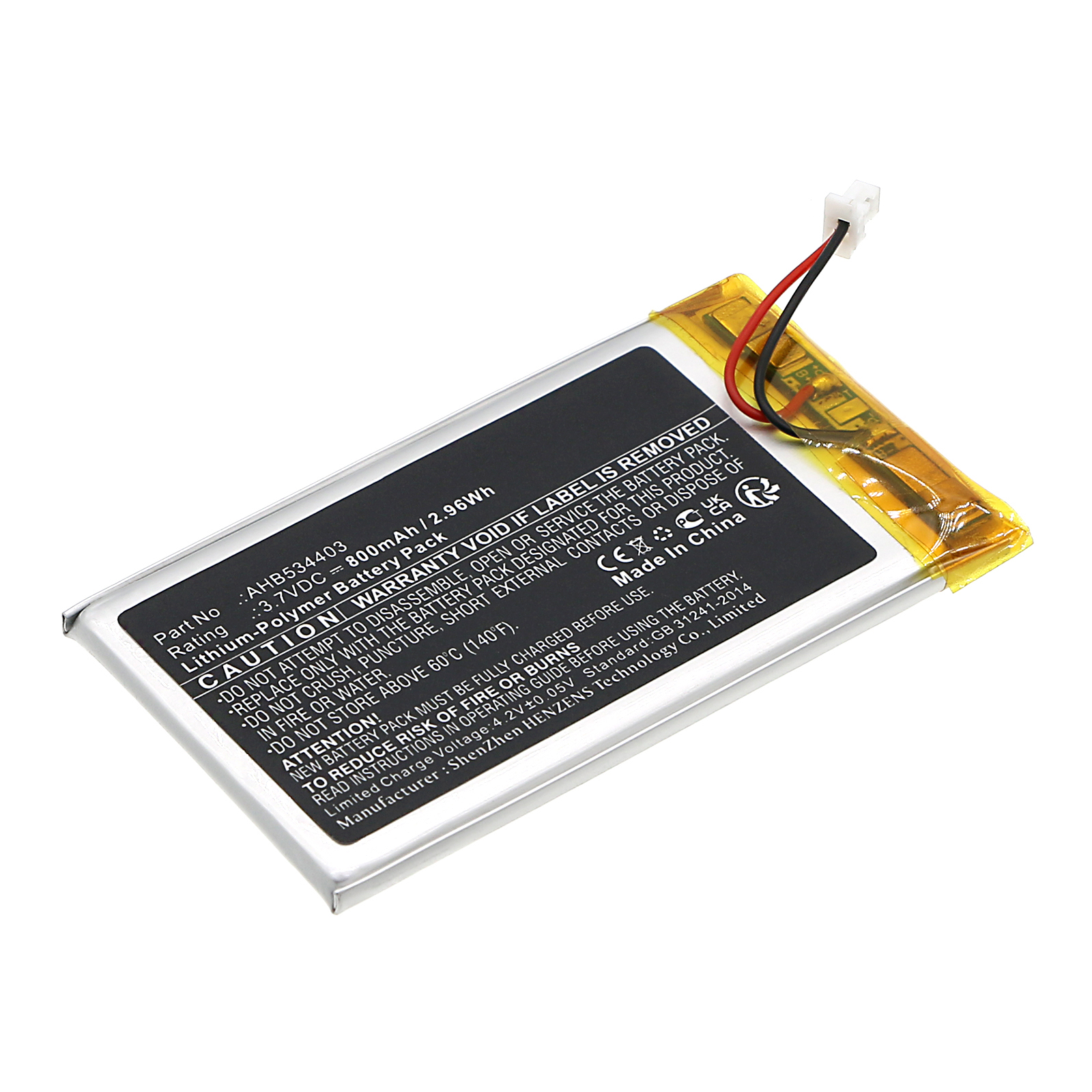 Synergy Digital Transmitters & Receiver Battery, Compatible with Sennheiser AHB534403 Transmitters & Receiver Battery (Li-Pol, 3.7V, 800mAh)