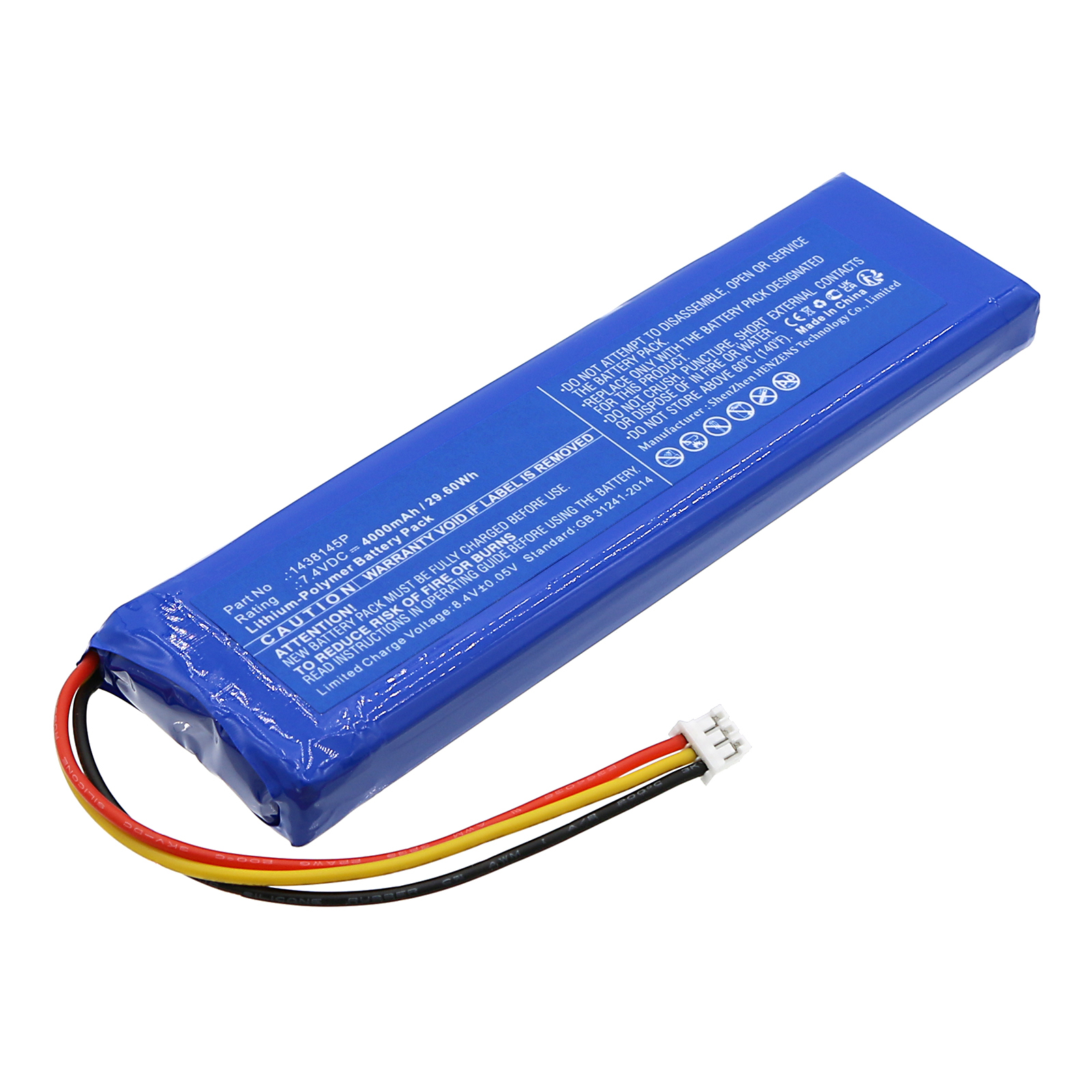 Synergy Digital DVD Player Battery, Compatible with Sylvania 1438145P DVD Player Battery (Li-Pol, 7.4V, 4000mAh)