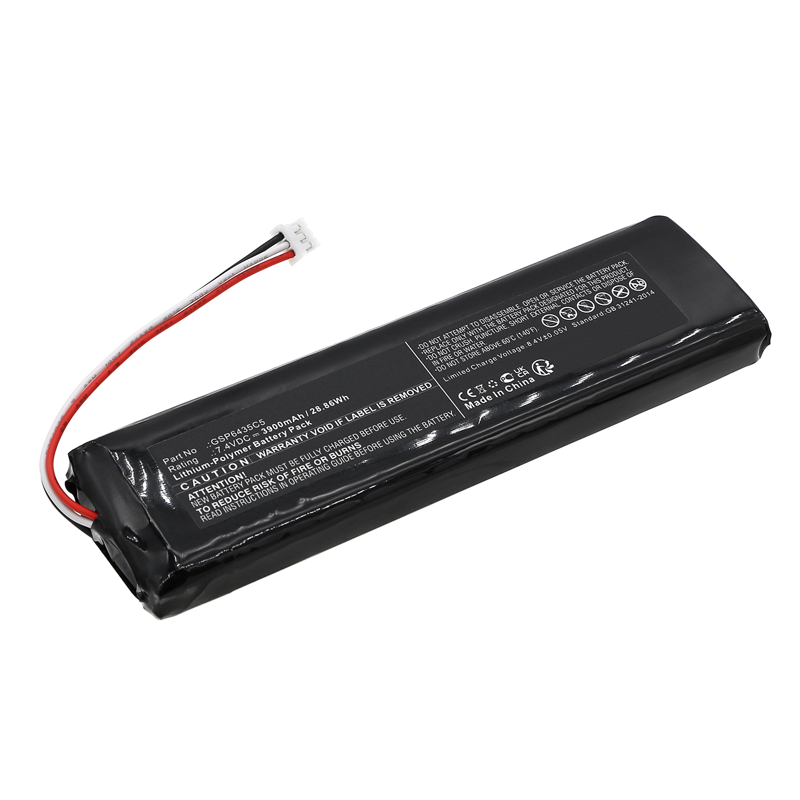 Synergy Digital DVD Player Battery, Compatible with Sencor GSP6435C5 DVD Player Battery (Li-Pol, 7.4V, 3900mAh)