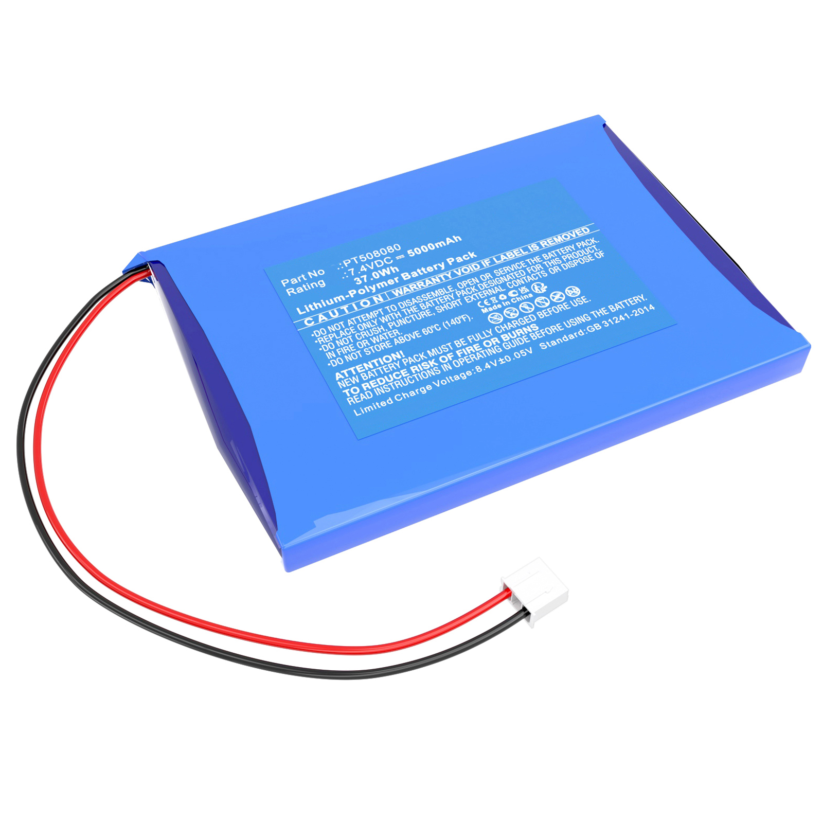 Synergy Digital Alarm System Battery, Compatible with Creator PT508080 Alarm System Battery (Li-Pol, 7.4V, 5000mAh)