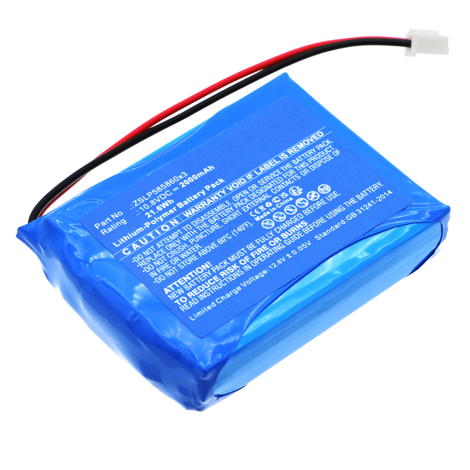 Synergy Digital Cash Register Battery, Compatible with Ratiotec ZSLP585860x3 Cash Register Battery (Li-Pol, 10.8V, 2000mAh)