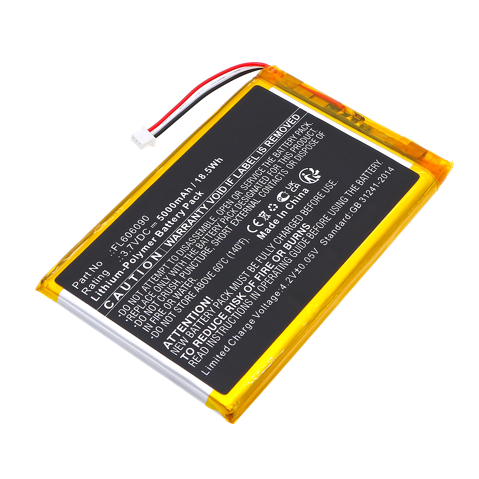 Synergy Digital Game Console Battery, Compatible with Anbernic FL606090 Game Console Battery (Li-Pol, 3.7V, 5000mAh)