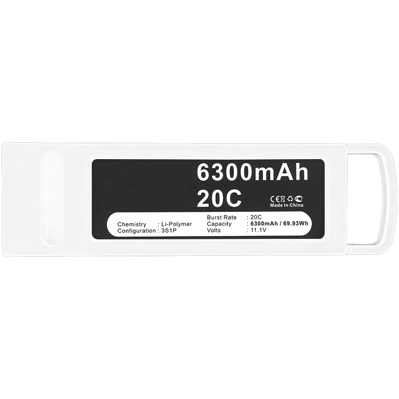 Synergy Digital Drone Battery, Compatible with YUNEEC Q500 Drone Battery (Li-Pol, 11.1V, 6300mAh)