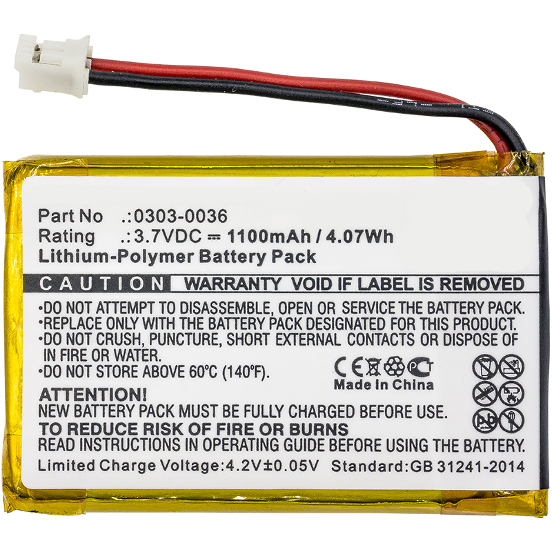 Synergy Digital Survey GPS Battery, Compatible with Minelab 0303-0036 Survey GPS Battery (3.7V, Li-Pol, 1100mAh)