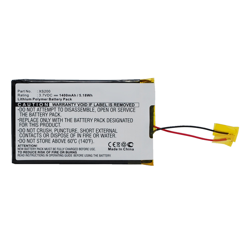 Synergy Digital Player Battery, Compatible with Archos Gmini XS200 Player Battery (Li-ion, 3.7V, 1400mAh)