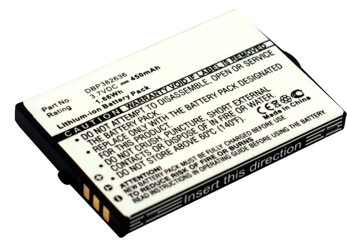 Synergy Digital Player Battery, Compatible with INSIGNIA DBP382636 Player Battery (3.7, Li-ion, 450mAh)