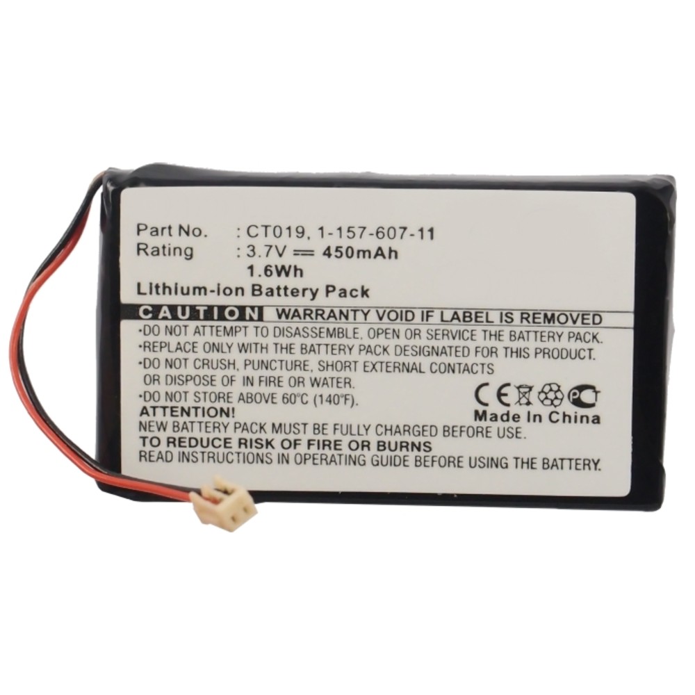 Synergy Digital Player Battery, Compatible with Sony 1-157-607-11, CT019 Player Battery (3.7, Li-ion, 450mAh)