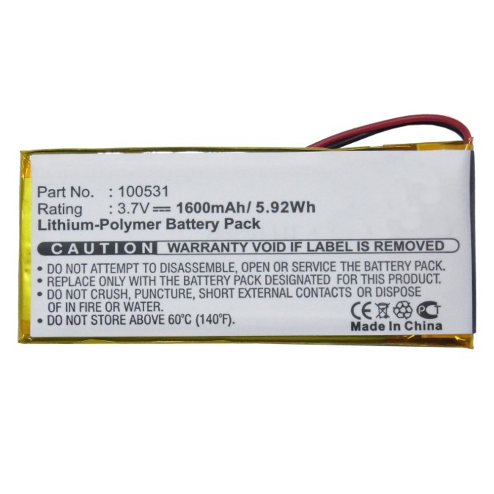 Synergy Digital Player Battery, Compatible with Archos 100531 Player Battery (Li-Pol, 3.7V, 1600mAh)