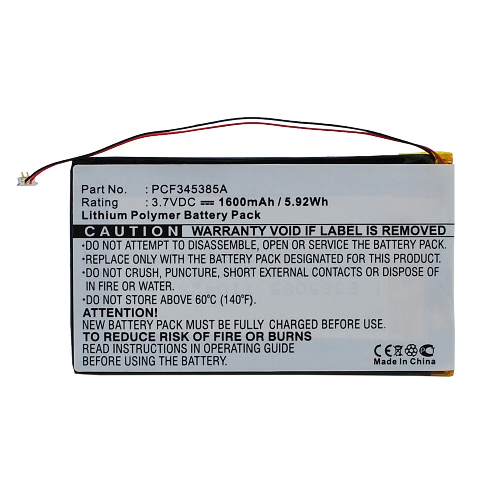 Synergy Digital Player Battery, Compatible with Samsung PCF345385A Player Battery (Li-Pol, 3.7V, 1600mAh)