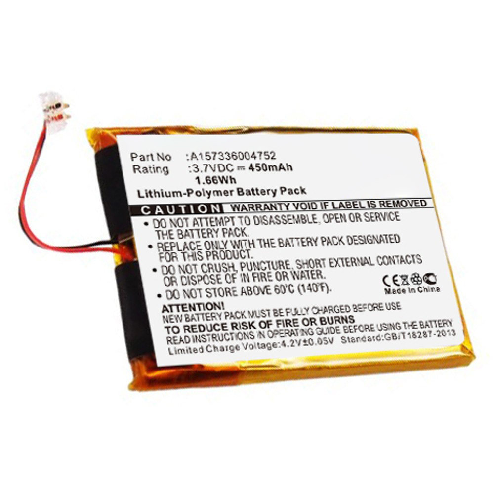 Synergy Digital Player Battery, Compatible with Samsung A157336004752 Player Battery (Li-Pol, 3.7V, 450mAh)
