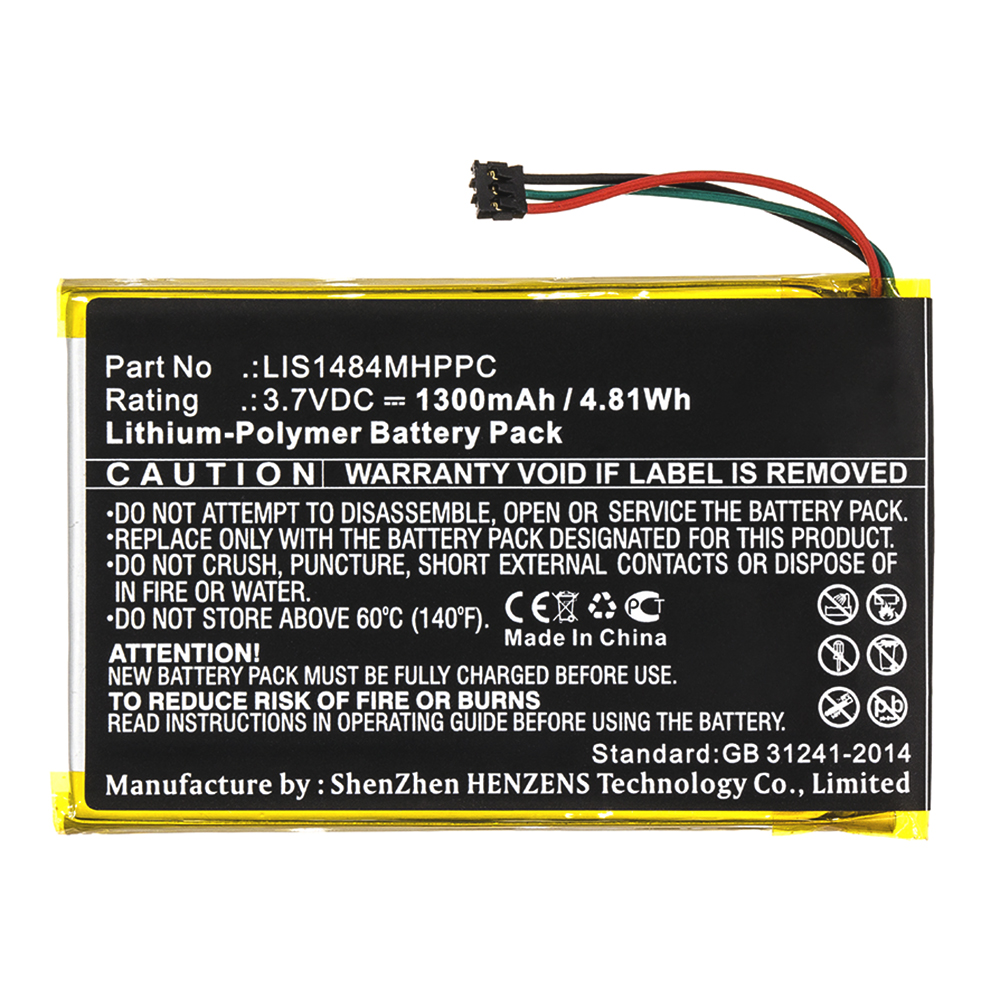 Synergy Digital Player Battery, Compatible with Sony LIS1484MHPPC Player Battery (Li-Pol, 3.7V, 1300mAh)