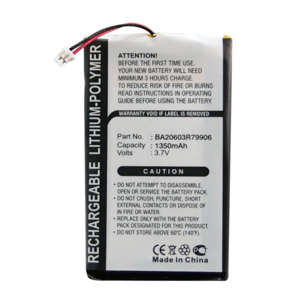 Synergy Digital Player Battery, Compatible with Creative BA20603R79906 Player Battery (Li-Pol, 3.7V, 1350mAh)