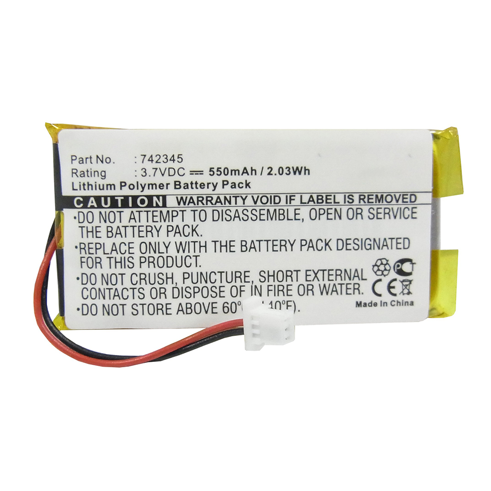 Synergy Digital Player Battery, Compatible with Philips 742345 Player Battery (Li-Pol, 3.7V, 550mAh)
