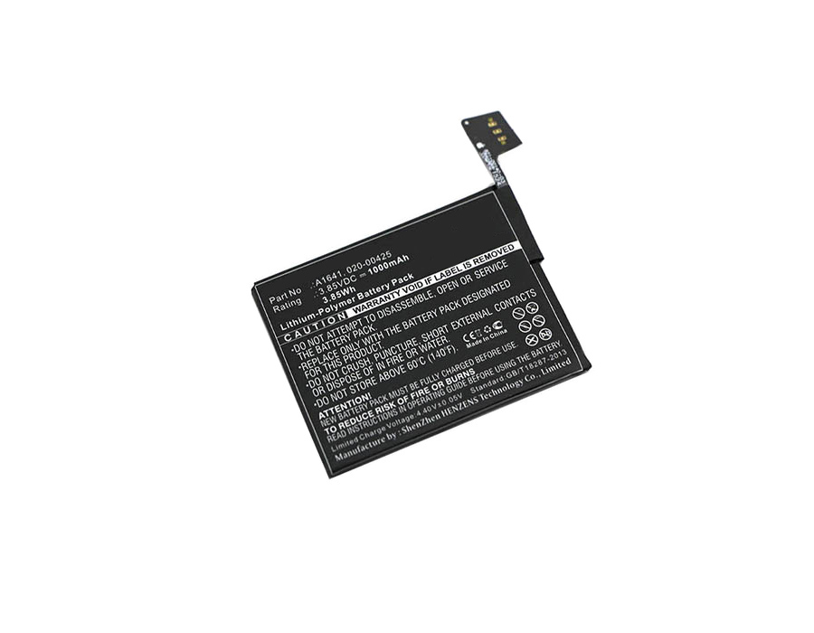 Synergy Digital Player Battery, Compatible with Apple 020-00425, A1641 Player Battery (3.85, Li-Polymer, 1000mAh)