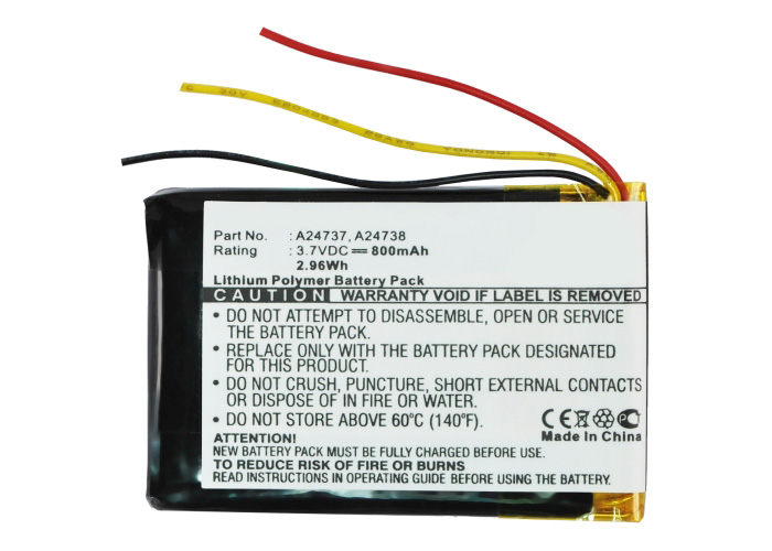 Synergy Digital Player Battery, Compatible with Philips 978733201021, A24737, A24738 Player Battery (3.7, Li-Polymer, 800mAh)
