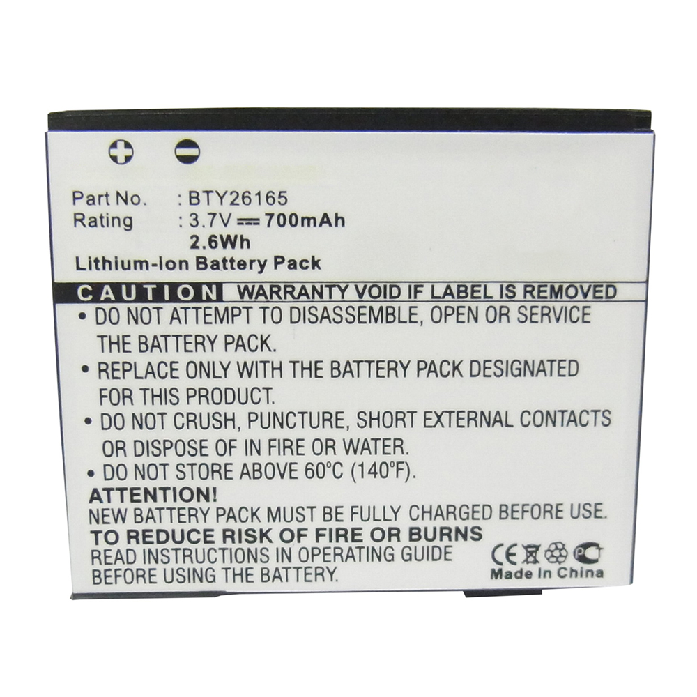 Synergy Digital PDA Battery, Compatible with BTY26165 PDA Battery (3.7V, Li-ion, 700mAh)